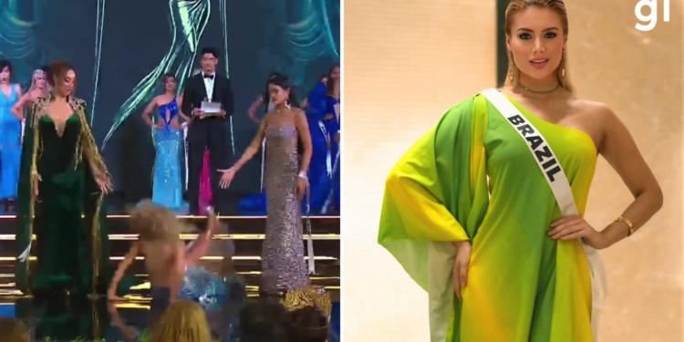 'O que nos define é a forma como escolhemos levantar', diz brasileira que escorregou e caiu na final ao ser anunciada Top 5 do Miss Eco